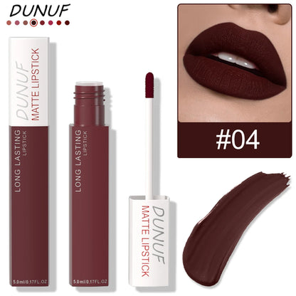 Long-Lasting Lip Gloss 1pcs: Matte Lipstick Non-Stick Cup Waterproof