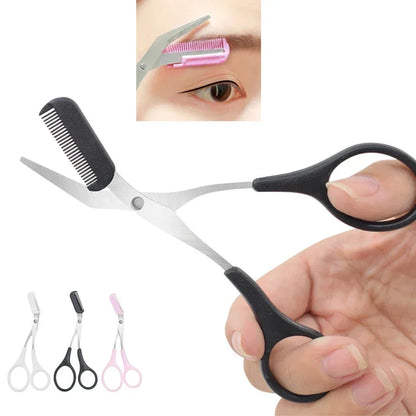Karsyngirl 1Pcs Safe Eyebrow Trimmer Stainless Steel Eyebrow Scissors