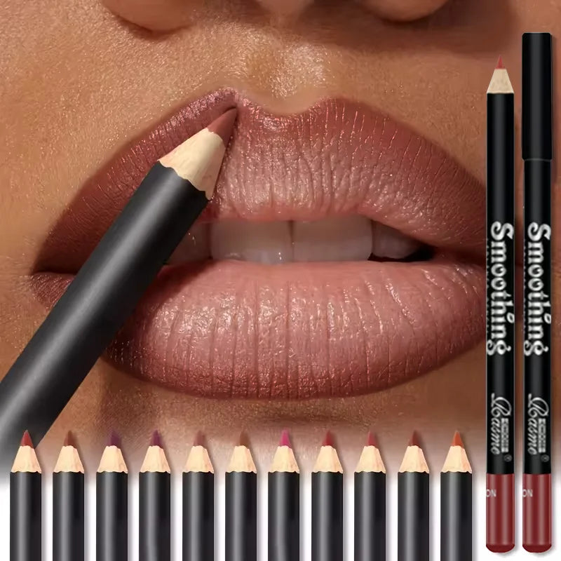 Waterproof Matte Lipliner Pencil Red Contour Tint Lipstick Long