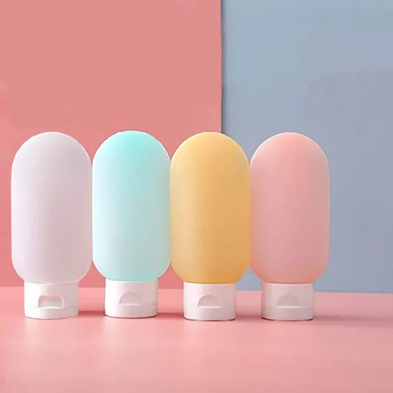 4Pcs/Set Refillable Bottle 60ml Soft Lotion Container Squeeze Tube