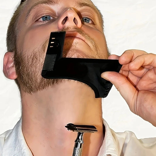 Men Black Plastic Moustache Moulding Comb Straighten Comb Cutter Beard