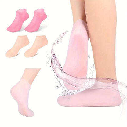 2 Pack Moisturizing Silicone Gel Socks for Dry Cracked Feet Nourishing