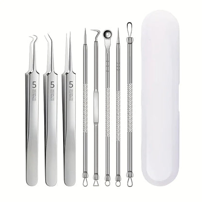 8-Piece Blackhead Remover Kit – Stainless Steel Blemish & Acne
