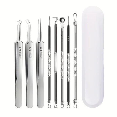 8-Piece Blackhead Remover Kit – Stainless Steel Blemish & Acne