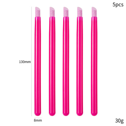5Pcs Quartz Pen Nail  Cuticle Pushers Nail Polish Manicure Stick Nail