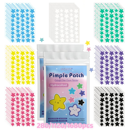 280/1120/1680pcs Seven-Color Star Pimple Patches – Invisible