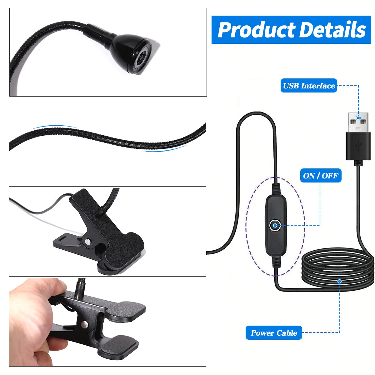 Gooseneck Nail Enhancement Lamp Usb Clip Desk Lamp 395 Nail