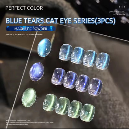 MIANEL Blue Tears Cat Eye Series 3 Colors Unique Blue Color And