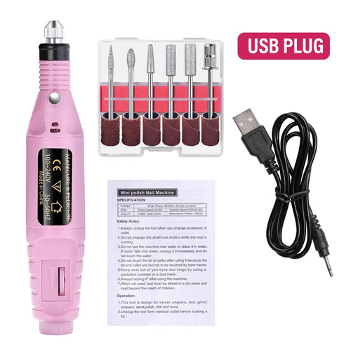 Electric Nail Sander Set Nail Drill Machine Grinding Equipment Milling