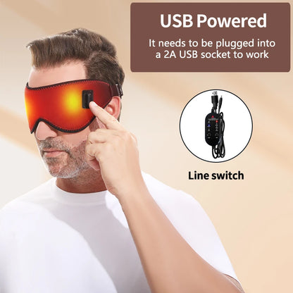 Portable Electric Heated Eye Massager USB-Powered Winter Warm Eye Mask