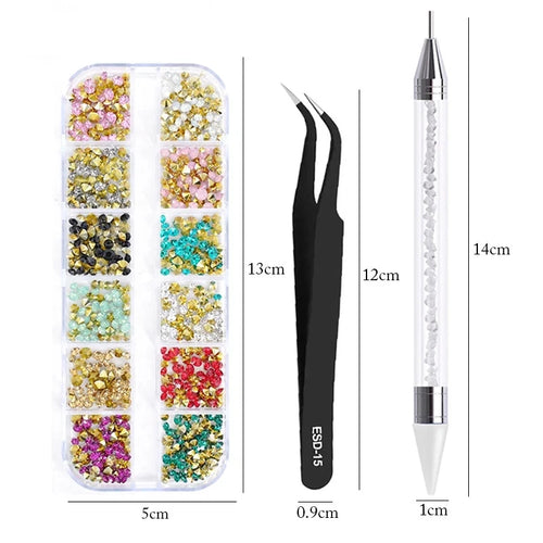 4Pc/Set Nails Art Accesorios Rhinestones 3D Crystal DIY Decorations