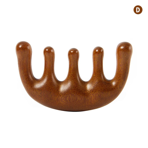 Wood Therapy Massage Comb Head Face Scalp Gua Sha Massager Natural