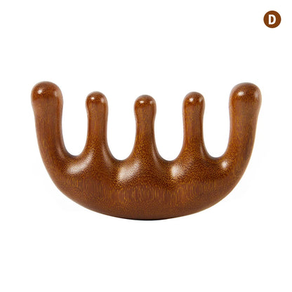 Wood Therapy Massage Comb Head Face Scalp Gua Sha Massager Natural