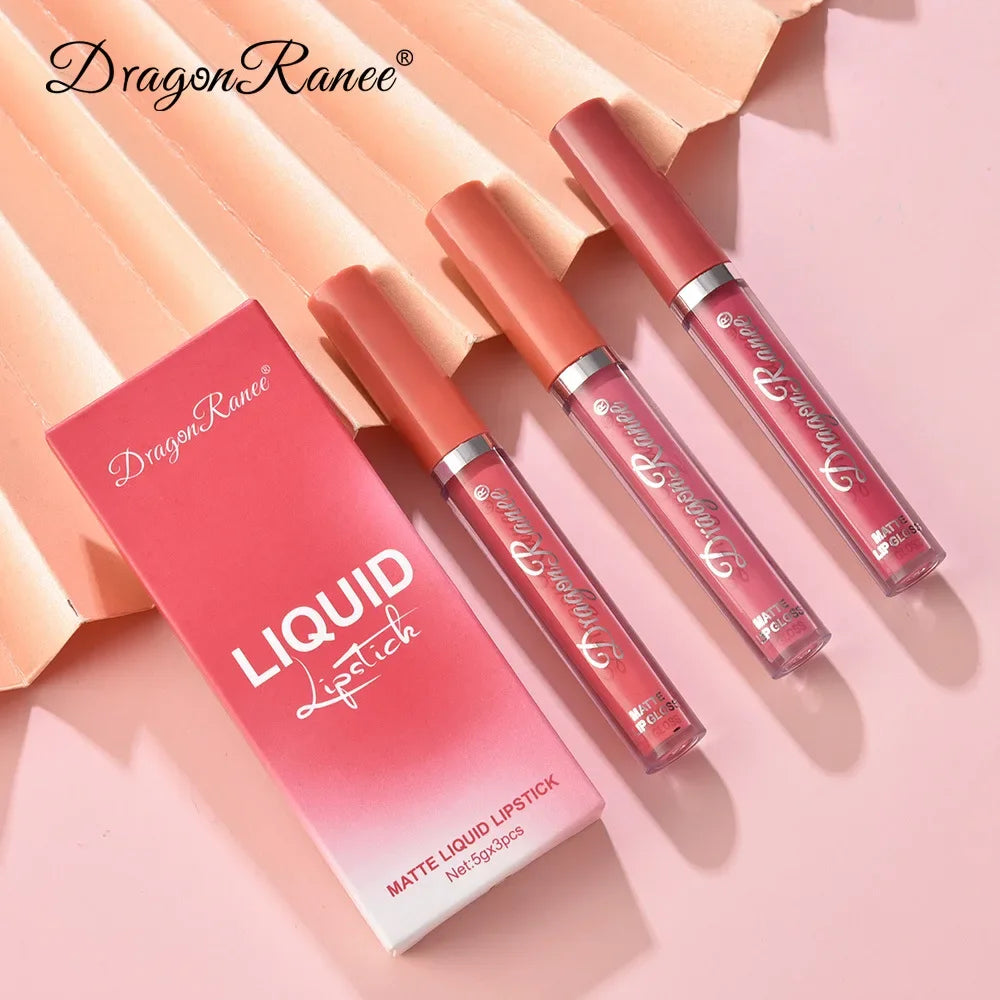 3 PCS Liquid Lipsticks Set Long Lasting Make Up For Women Korean
