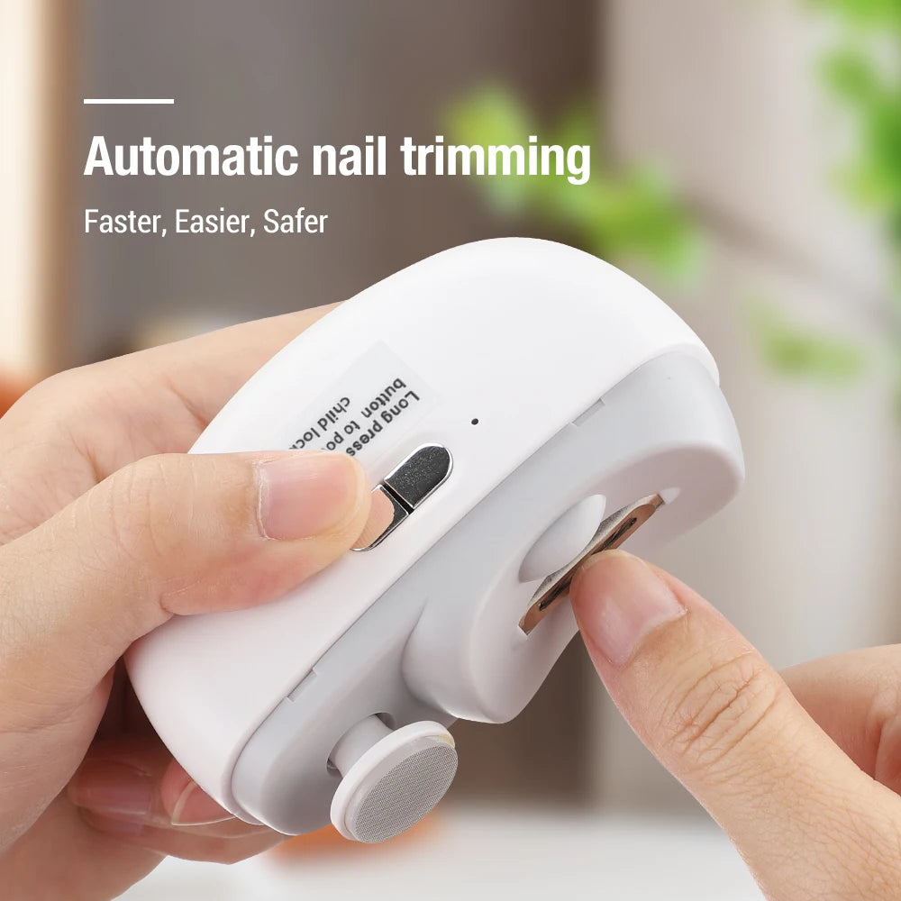 Automatic Anicure Trimmer Electric Nail Clippers With Light Adult Baby