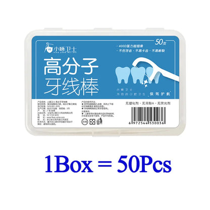 High Tensile Strength Dental Floss Pick Bow Shaped Super Thin Dental