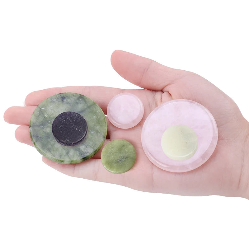 Glue Pallet Eyelashes Extensions Pink Green Jade Stone Reusable False