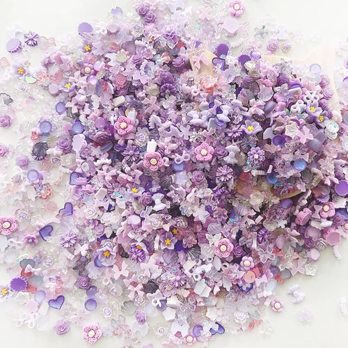 100PCS Random Mixed Strawberry Flowers Nail Charms Sweet Resin