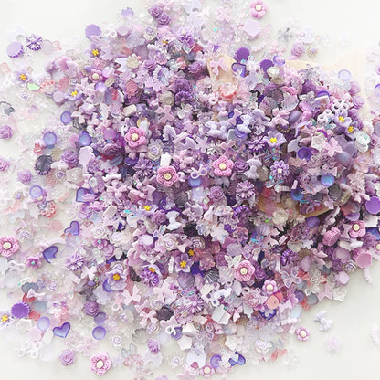 100PCS Random Mixed Strawberry Flowers Nail Charms Sweet Resin