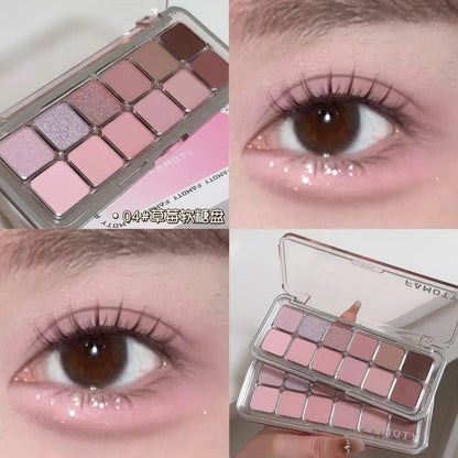12-Color Low Saturation Matte Eyeshadow Palette Tea Apricot Earth