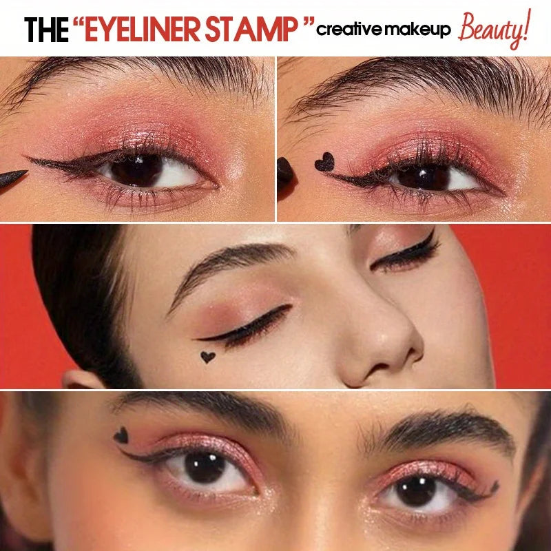 Star Liquid Eyeliner Black Moon Stamp Eye Liner Pencil 2 in 1