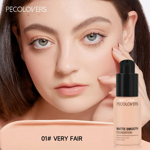 PECOLOVERS Matte Finish Liquid Foundation - Oil-Control, Waterproof,