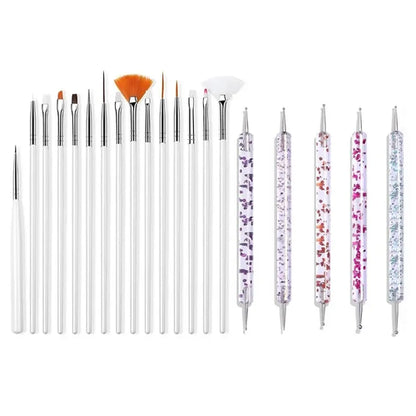 5/20Pcs Nail Art Brush Design Tip Painting Drawing Carving Dotting Pen