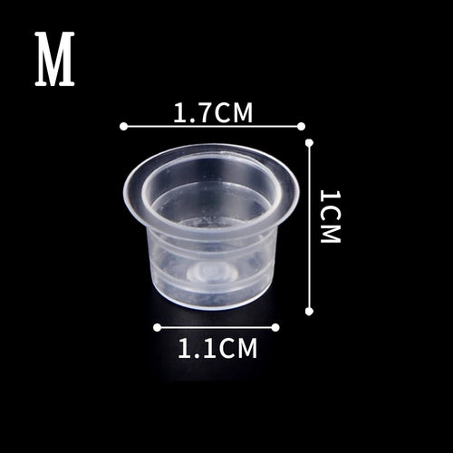 100Pcs Tattoo Ink Cups POSEIDON Plastic Pigment Clear Permanent Makeup