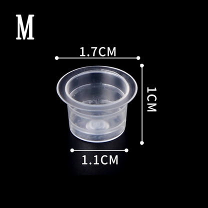100Pcs Tattoo Ink Cups POSEIDON Plastic Pigment Clear Permanent Makeup