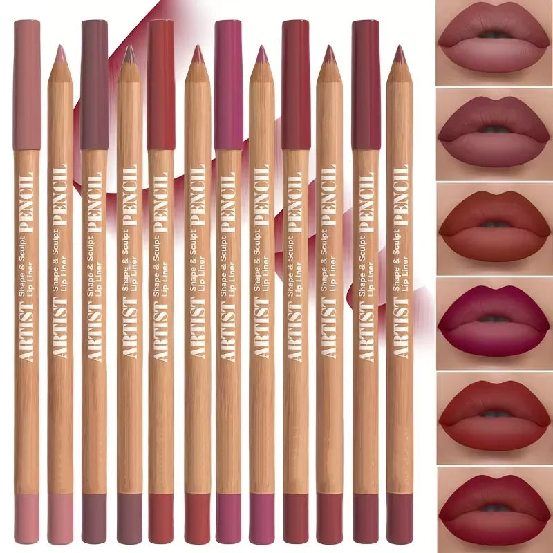 6pcs Velvet Matte Lip Liner Set - Long-Lasting Versatile Shades