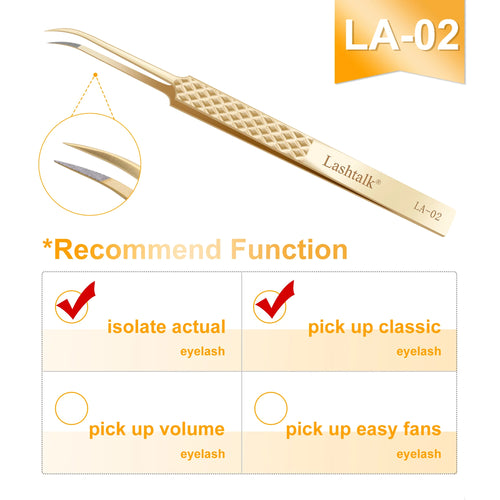 Lashtalk Precision Fiber Tip Tweezer Eyelash Extensions Diamond Grip