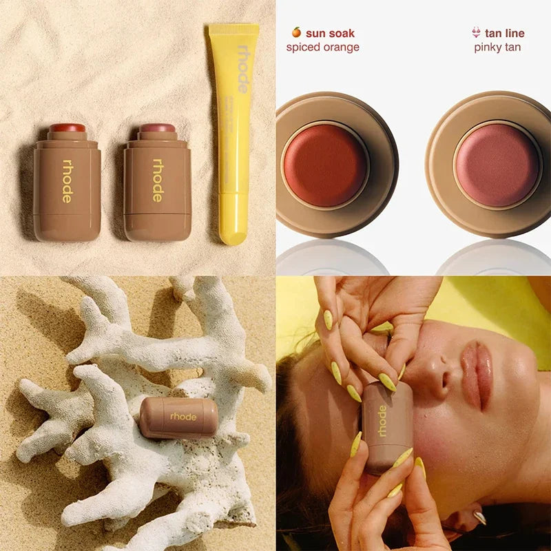 New Color Ribbon PBJ Lemontini Lip Gloss Pocket Blush Stick Non-fading