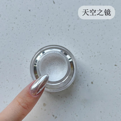0.2g/1Jar Moonlight White Nail Powder Aurora Magic Mirror Chrome