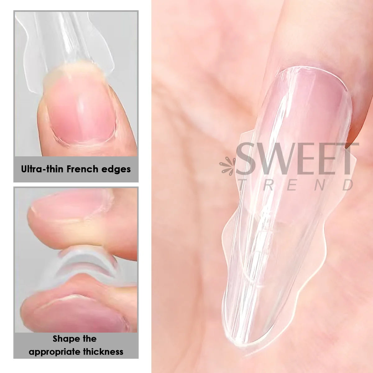 180pcs New Sandwich Nail Extension Mold Interlayer Dual Nail Forms
