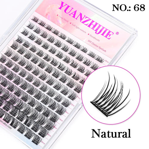 DIY 144 Cluster Lashes YUANZHIJIE free ship Segmented Beam Natural C/D