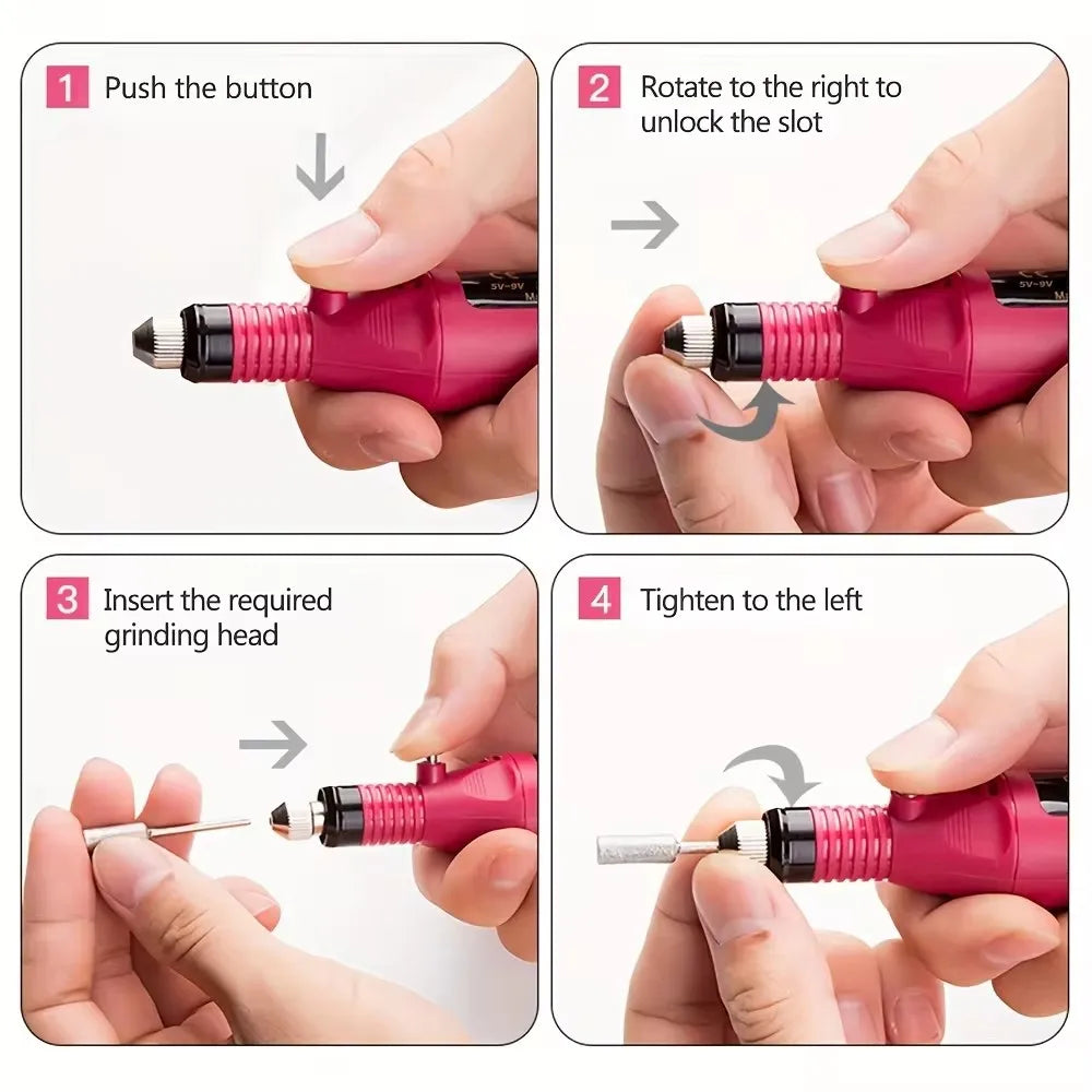 LINMANDA Professional USB Electric Nail Drill Polish File Kit with UV