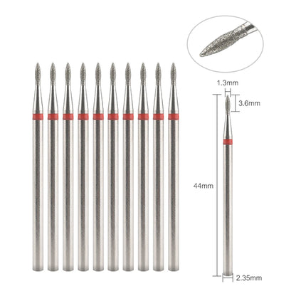 10Pcs Diamond Milling Cutter For Manicure Electric Nail Drill Bits