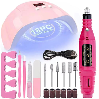LINMANDA Professional USB Electric Nail Drill Polish File Kit with UV