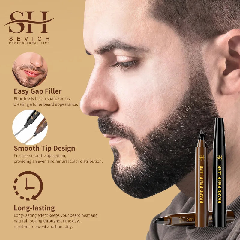 Waterproof Beard Pen Filler Men Moustache Coloring Pen Beard Coloring
