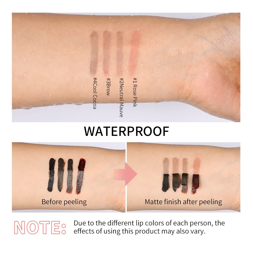 4PCS Highly Pigmented Lip Liner Tattoo Matte Peel Off Enhance Lips Lip
