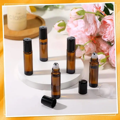 5pcs 4 Accessories Mini Amber Glass Tumbler, 5 5ml Spray Bottles, 2