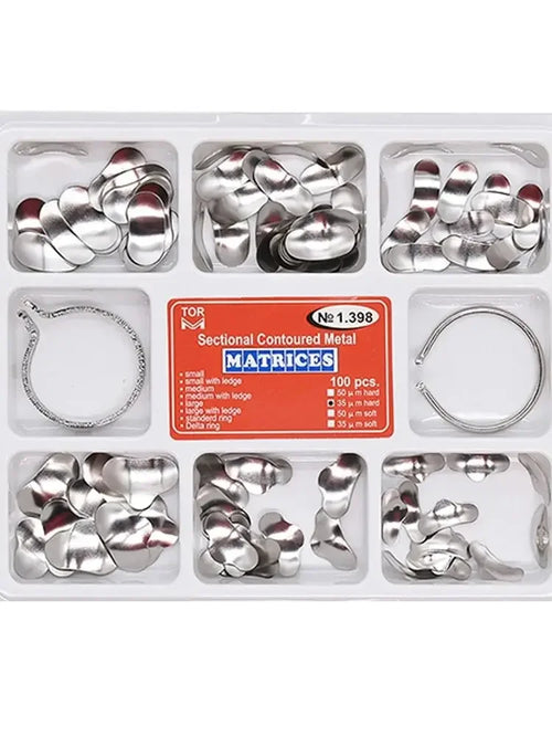 100 pcs Dental Sectional Matrix Contoured System Metal Dentistry Resin