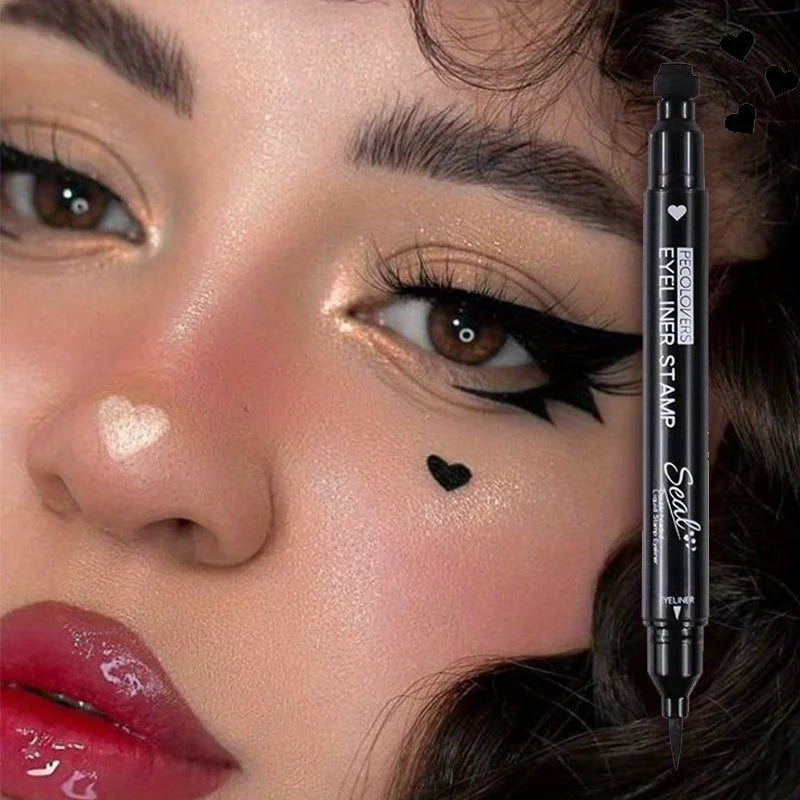 Star Liquid Eyeliner Black Moon Stamp Eye Liner Pencil 2 in 1