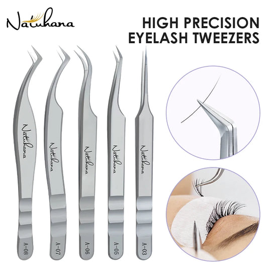 Stainless Steel Eyelash Extensions Tweezers Lash Artists High