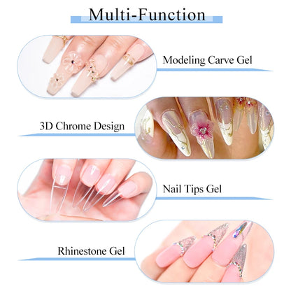 MSRUIOO 10ml Clear Solid Nail Tips Gel Long Lasting Bubble-free UV/LED