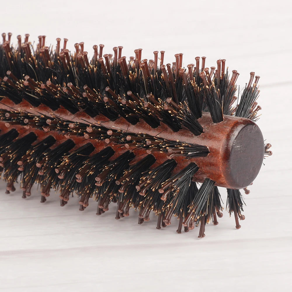 12 Style Wood Handle Round Rolling Brush Straight Twill Hair Comb Boar