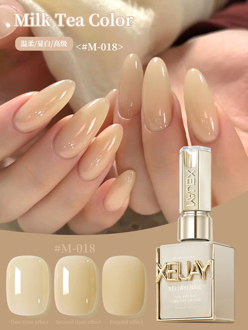 1Pc 15ML Milky White Pure Nail Polish Gel Nail Add Semi-Permanent Soak