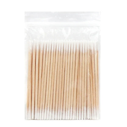 Disposable Ultra-small Double-end Wood Cotton Swab 100pcs Lint Free