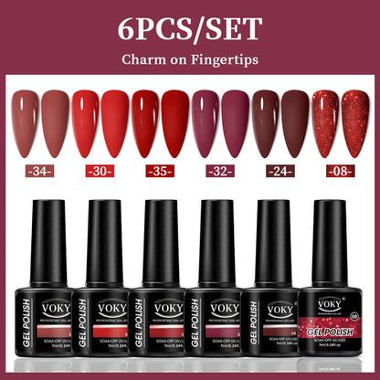 VOKY 6-Piece Set of Nail Gel, Seasonal Fashionable Nail Gel, The