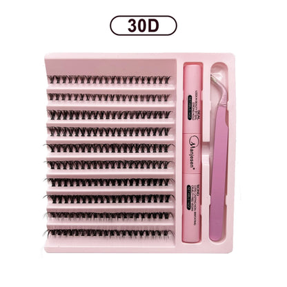 DIY Lashes Extension Kit Eyelashes 200 PCS Clusters Lash Bond and Seal